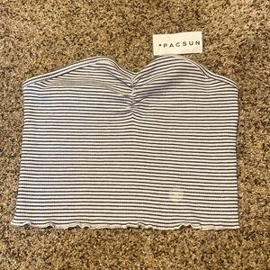 🧡2/$15🧡 🖤🤍 NWT PacSun Black & White Striped Tub Top 🤍🖤